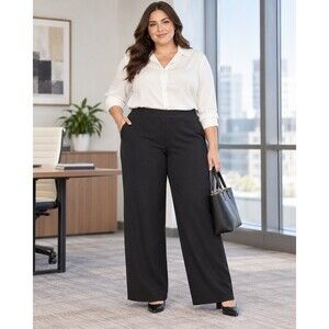 Classic Career Black Stretch Dress Pants Grace Dane Lewis Women's 1X